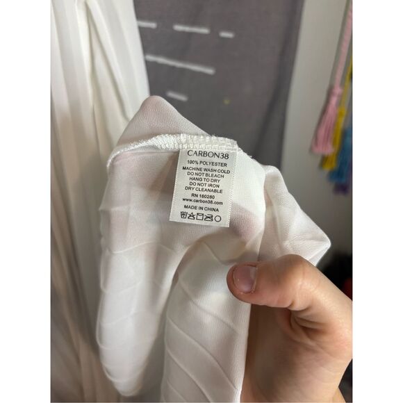 NWT Carbon38 Ivory Mesh Pleated Skirt - Picture 8 of 9